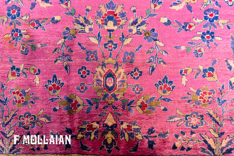 Silk Antique Persian Kashan Rug n°:31648093